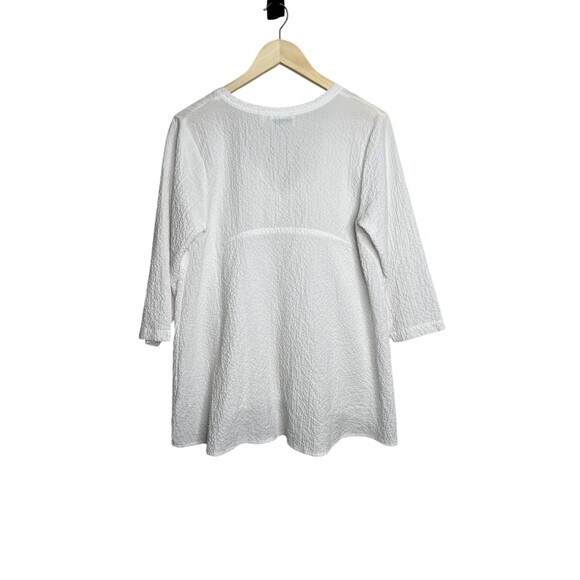 Habitat Women Top White Crinkle Lagenlook Size Small Clothes To Live In - Picture 5 of 6